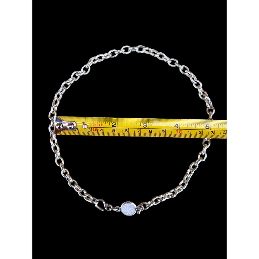 Vintage Peru 950 Sterling Silver Oval Chain Circle Medallion Necklace 17" 40g - Picture 10 of 16